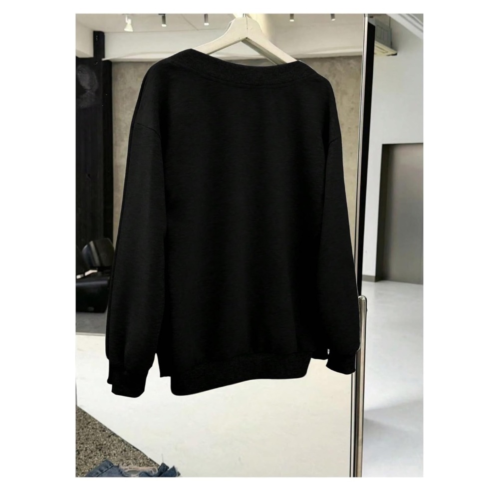 🌹🆕 Y2K Fleece Sweatshirt V-Neck Skeleton Hand Design XS - Picture 2 of 6